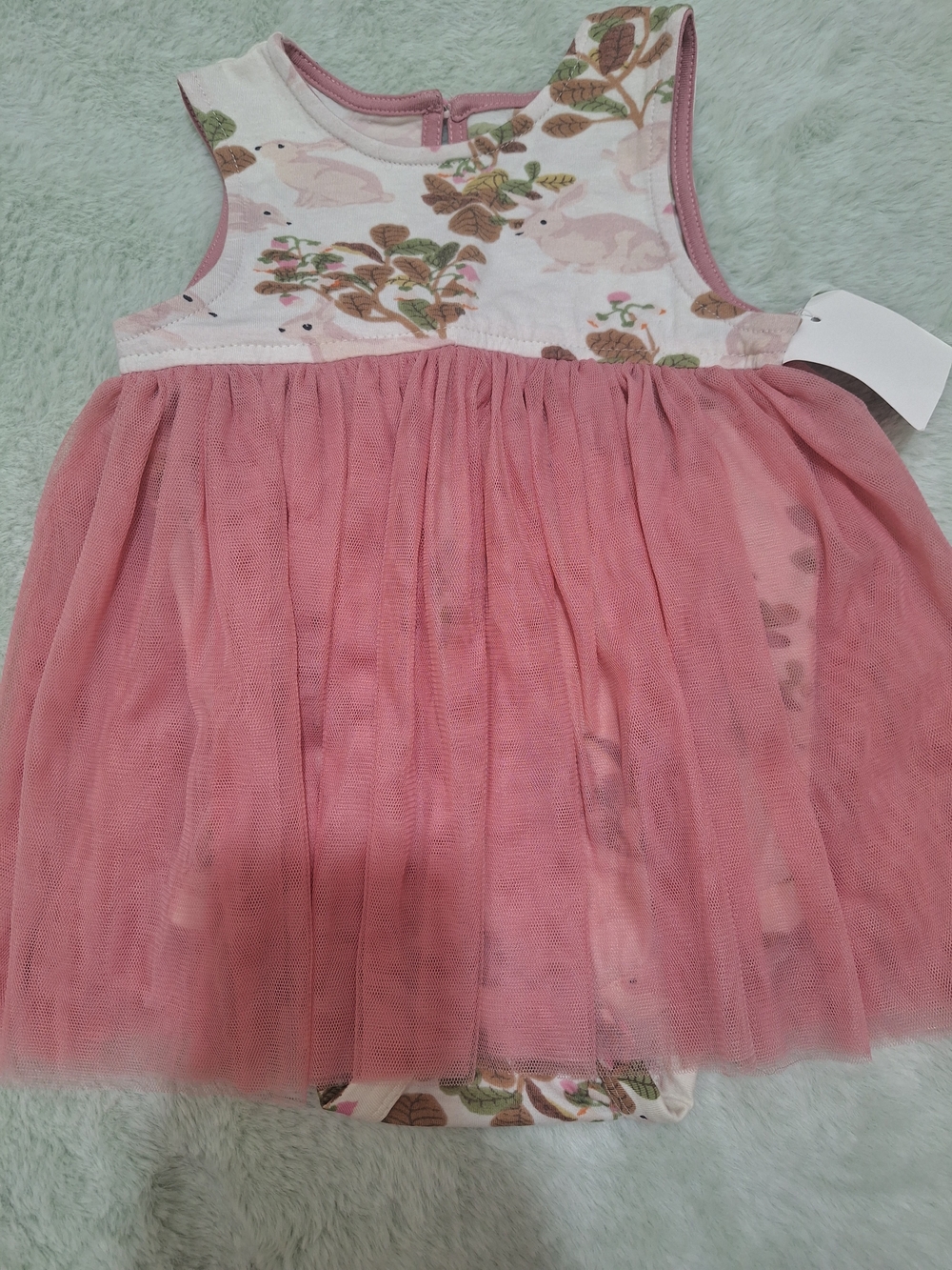 Pink Chicken Pink & Green Floral Baby Romper 12/18M